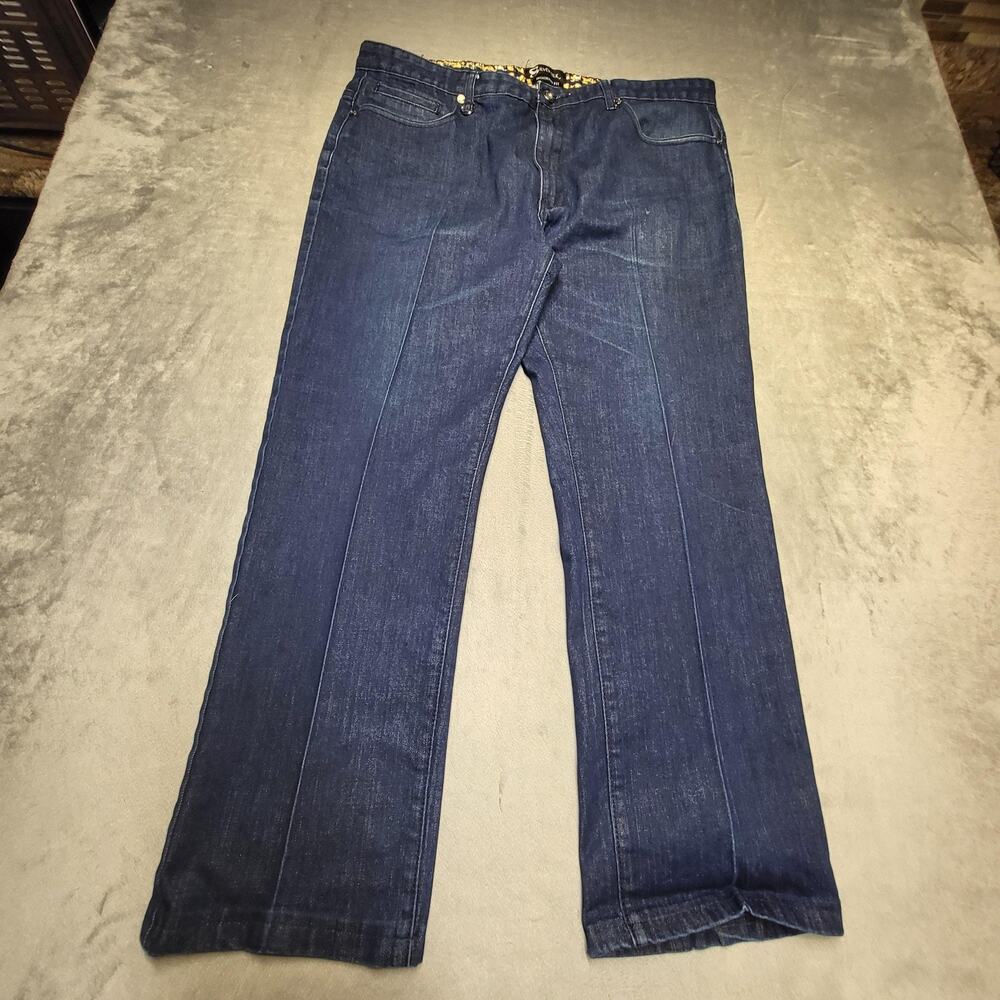 SilverSilk Jeans Mens 40x32 Blue Dark Wash Bootcut Regular Denim Pockets
